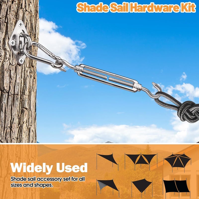 Spiglamm 6 Inch Shade Sail Hardware Kit for Triangle Rectangle Installation, 304 Stainless Steel Shade Sail Hardware Accessories for Outdoor Patio Canopy Garden, Heavy Duty Fixing Attachment 44 Pcs - Image 5